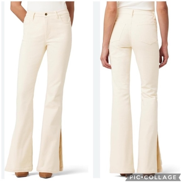 Joe's Jeans Pants - Joes Jeans Frankie Bootcut Corduroy Pants Cream Milk Mid Rise Side Slit Size 26